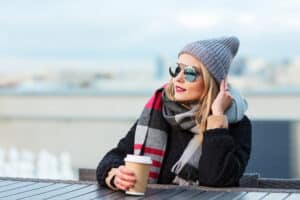 Woman wearing sunglasses in the Greater Boston Area